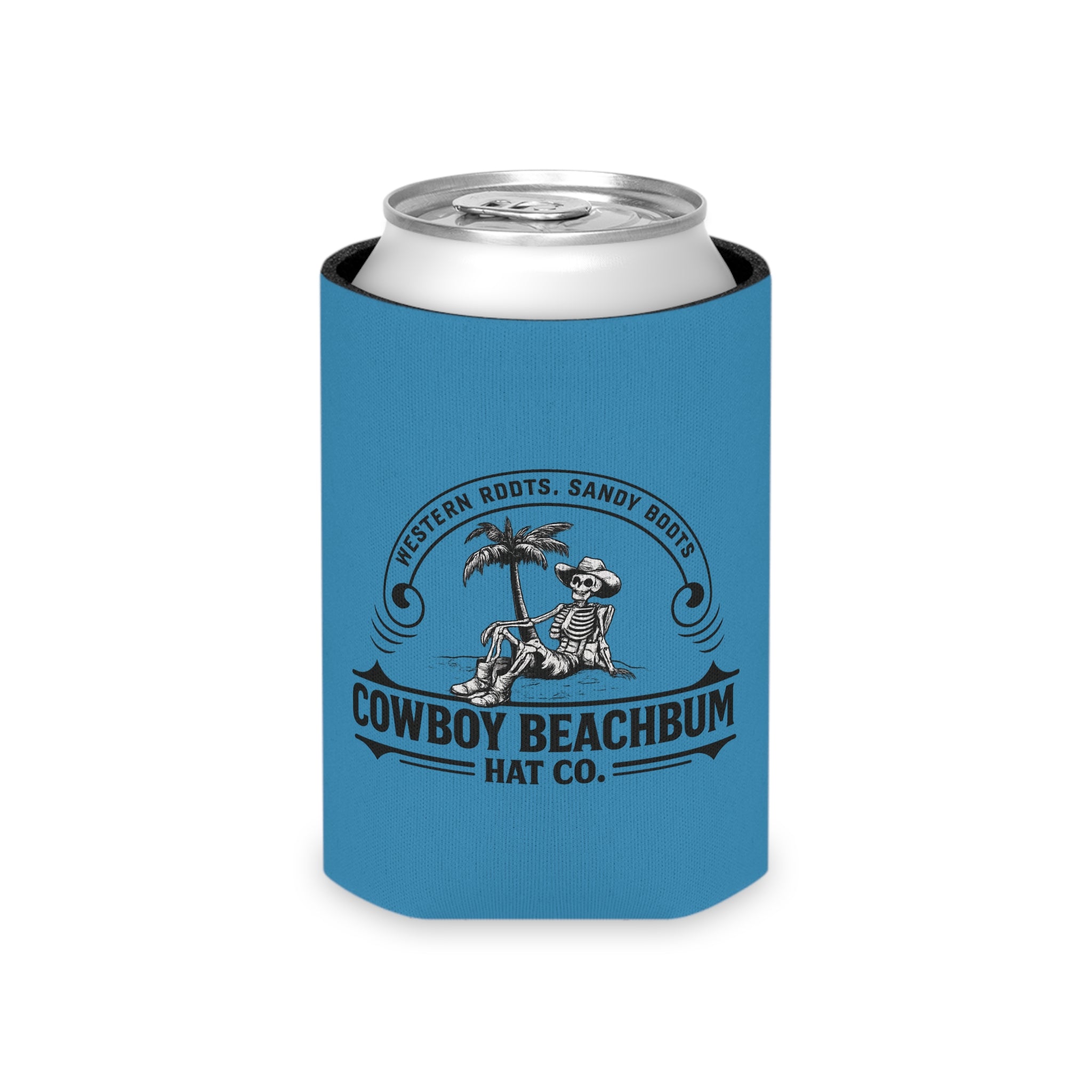 "Cowboy Beachbum Hat Co." Logo Koozie